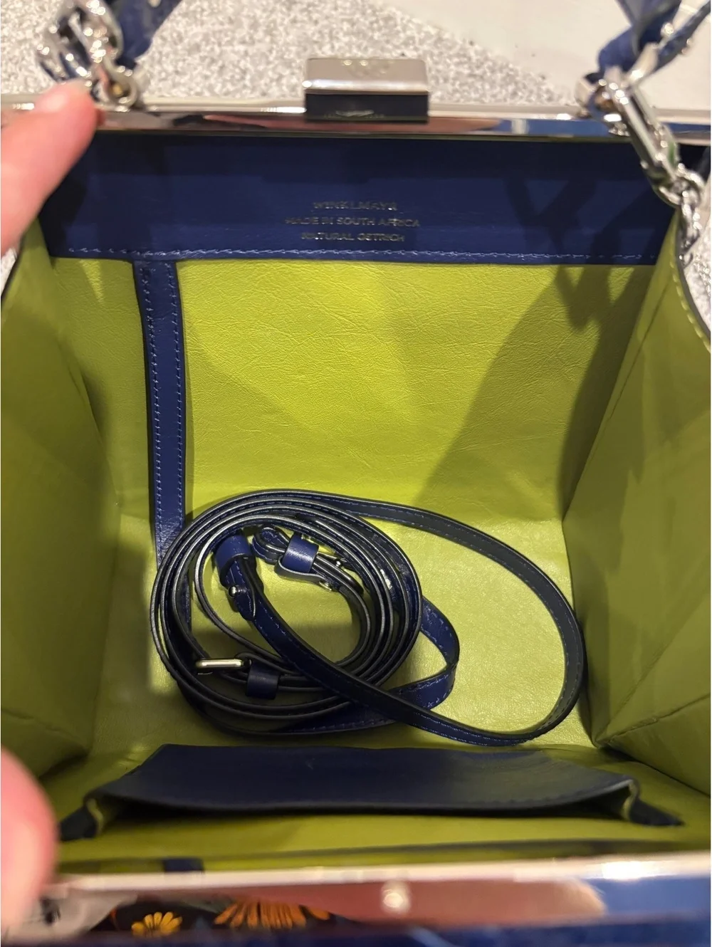 Winklmayr Sophie Blue Ostrich Leather Bag